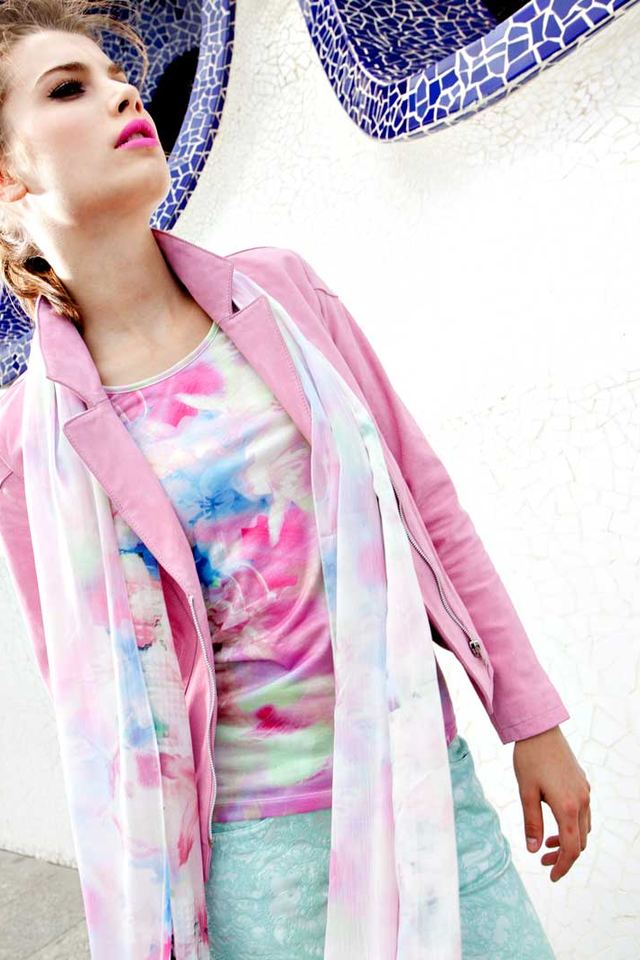 Dolce Vita pink trench and watercolour top