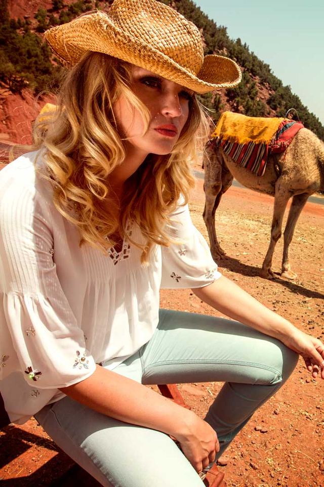 Sao Paulo embroidered peasant blouse